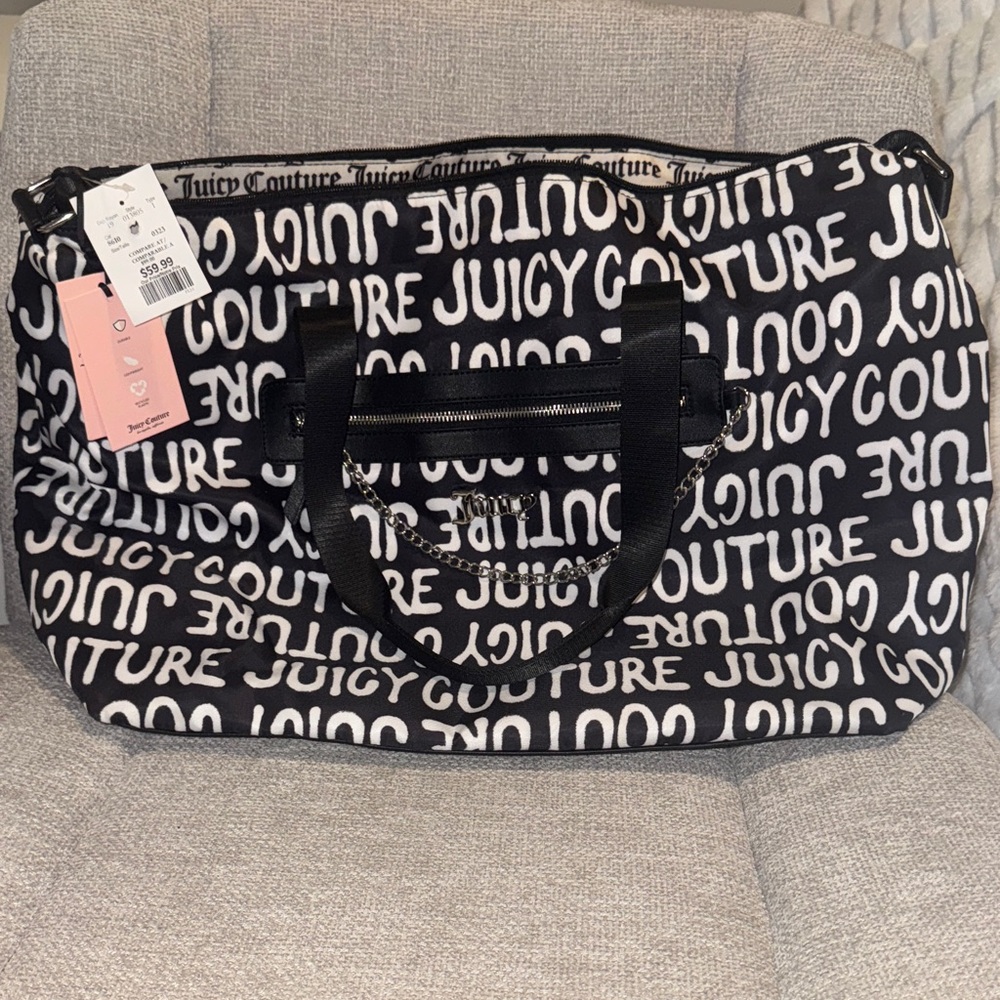Juicy Couture Black and White Travel Bag